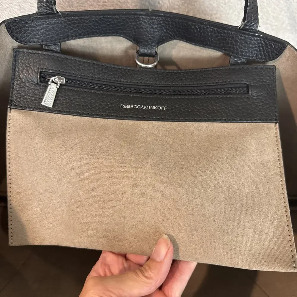 Rebecca Minkoff Black Pebbled Leather Tote Classic Carry all Capsule Purse